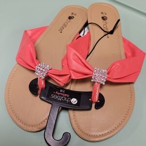 Chatties Pink Sandals with Starfish Embellishments
